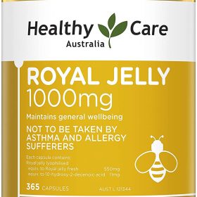 Healthy Care Royal Jelly 1000 365 Capsules Supplements Made in Australia